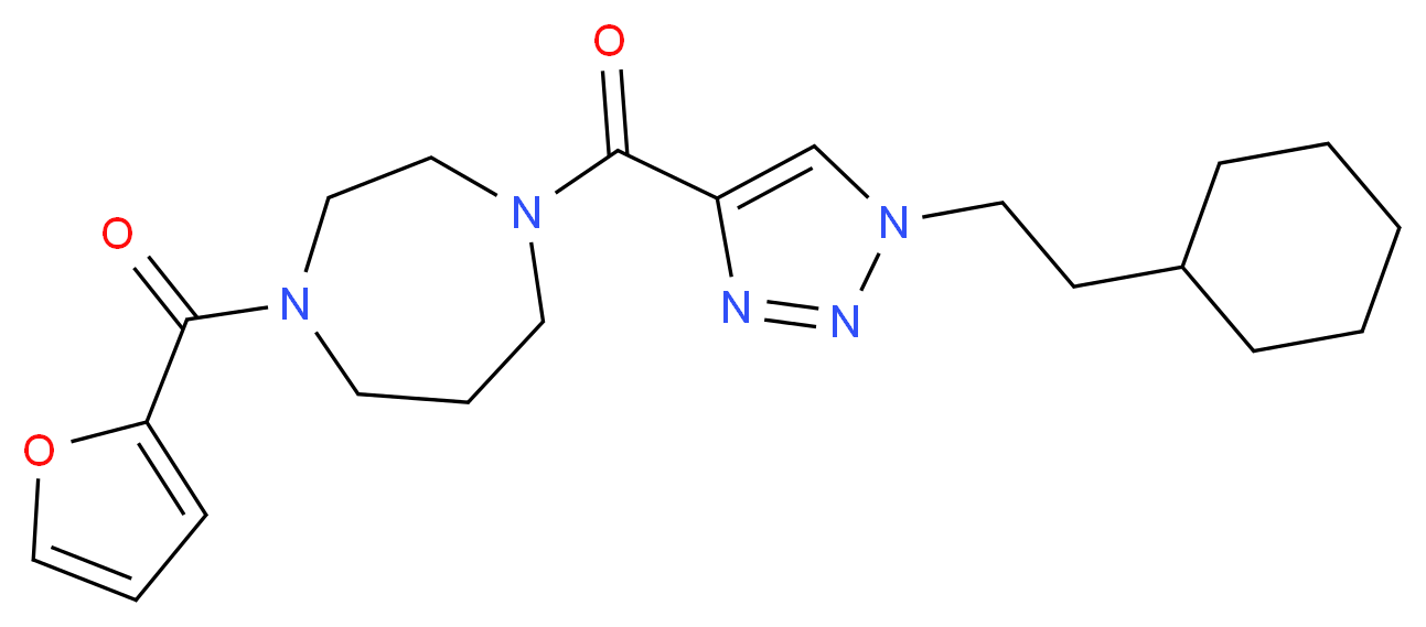 1-{[1-(2-cyclohexylethyl)-1H-1,2,3-triazol-4-yl]carbonyl}-4-(2-furoyl)-1,4-diazepane_Molecular_structure_CAS_)