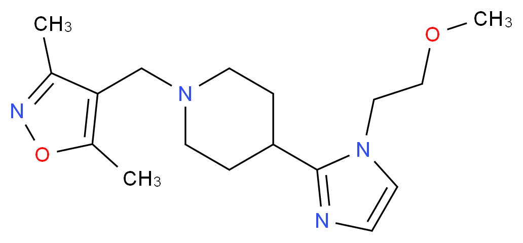 1-[(3,5-dimethyl-4-isoxazolyl)methyl]-4-[1-(2-methoxyethyl)-1H-imidazol-2-yl]piperidine_Molecular_structure_CAS_)