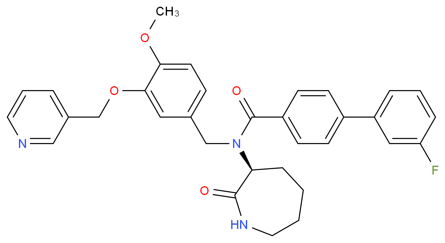 3'-fluoro-N-[4-methoxy-3-(3-pyridinylmethoxy)benzyl]-N-[(3S)-2-oxo-3-azepanyl]-4-biphenylcarboxamide_Molecular_structure_CAS_)