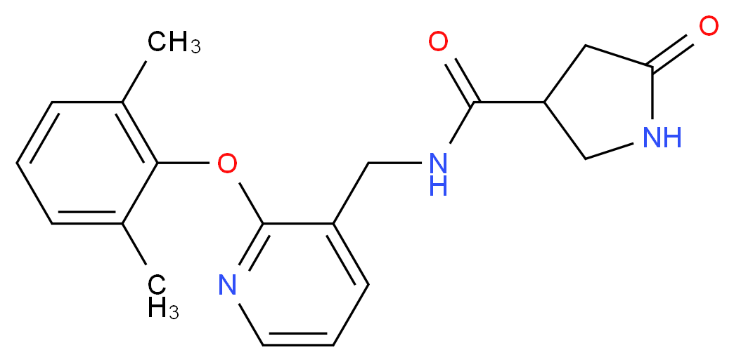 N-{[2-(2,6-dimethylphenoxy)-3-pyridinyl]methyl}-5-oxo-3-pyrrolidinecarboxamide_Molecular_structure_CAS_)