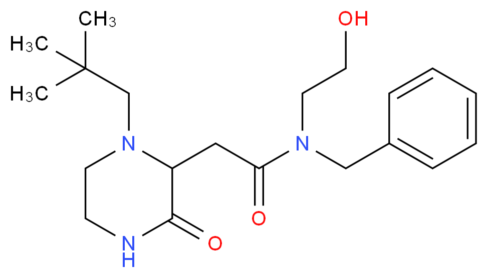 N-benzyl-2-[1-(2,2-dimethylpropyl)-3-oxo-2-piperazinyl]-N-(2-hydroxyethyl)acetamide_Molecular_structure_CAS_)