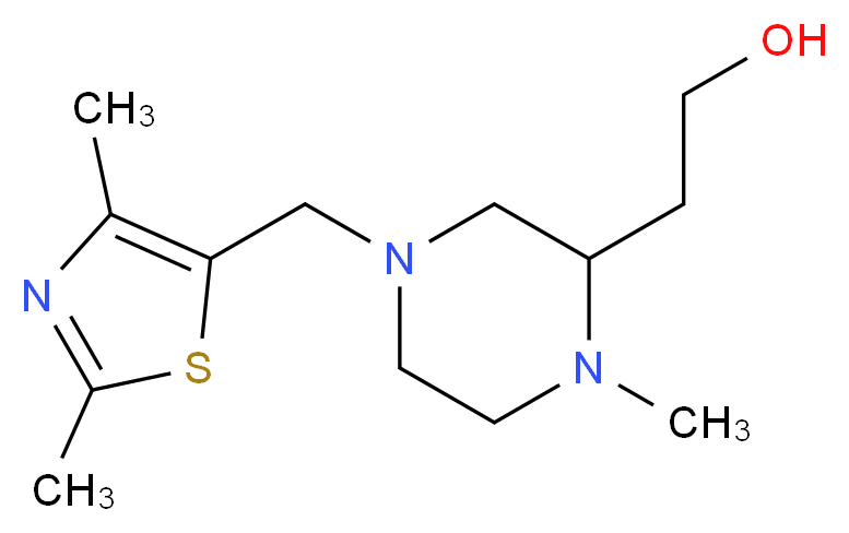 2-{4-[(2,4-dimethyl-1,3-thiazol-5-yl)methyl]-1-methyl-2-piperazinyl}ethanol_Molecular_structure_CAS_)