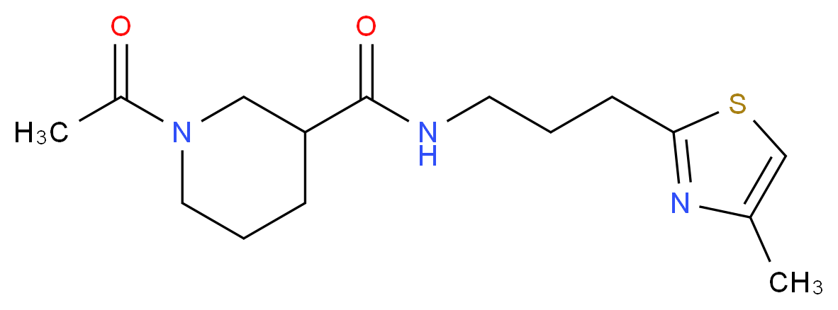 1-acetyl-N-[3-(4-methyl-1,3-thiazol-2-yl)propyl]-3-piperidinecarboxamide_Molecular_structure_CAS_)