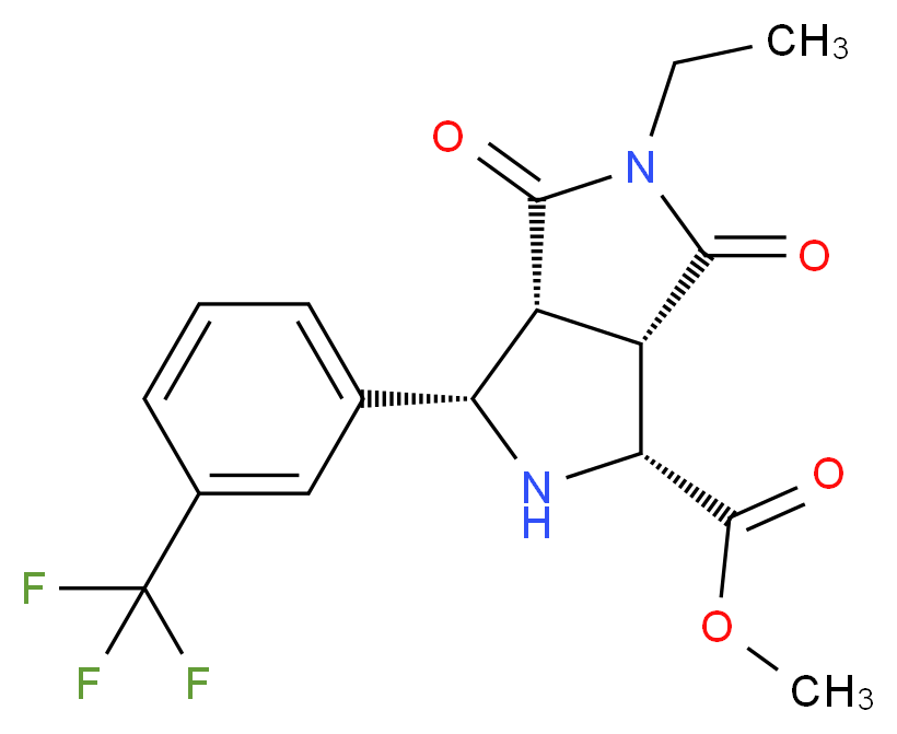 methyl (1R*,3S*,3aR*,6aS*)-5-ethyl-4,6-dioxo-3-[3-(trifluoromethyl)phenyl]octahydropyrrolo[3,4-c]pyrrole-1-carboxylate_Molecular_structure_CAS_)