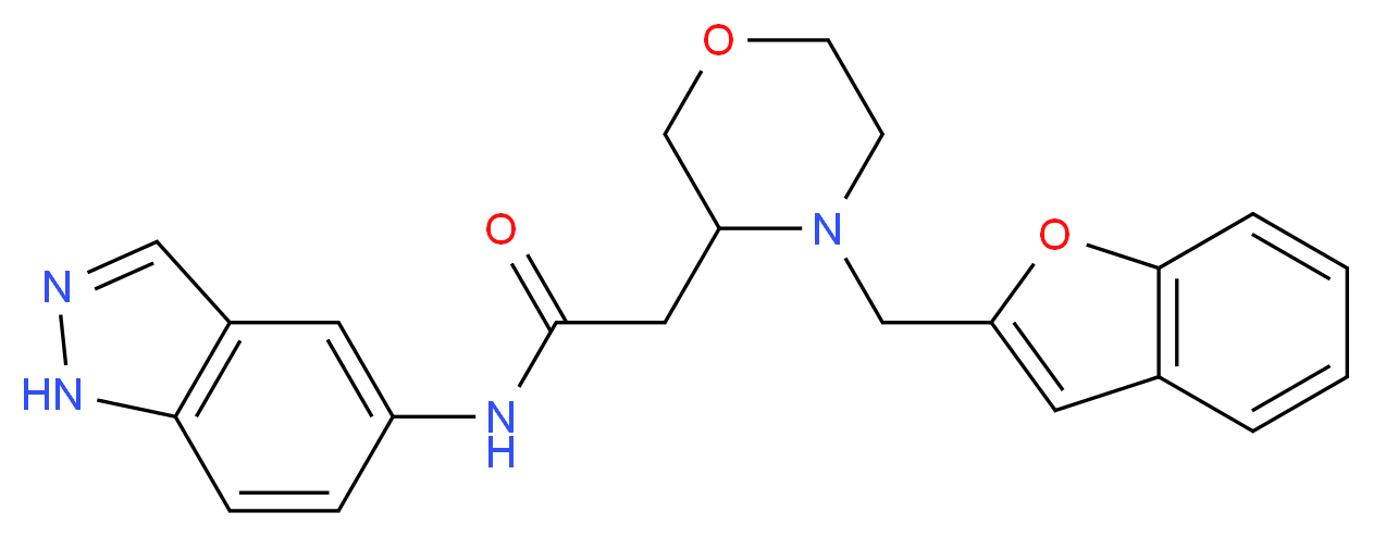 2-[4-(1-benzofuran-2-ylmethyl)-3-morpholinyl]-N-1H-indazol-5-ylacetamide_Molecular_structure_CAS_)