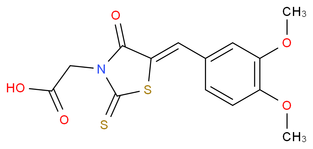 [5-(3,4-Dimethoxy-benzylidene)-4-oxo-2-thioxo-thiazolidin-3-yl]-acetic acid_Molecular_structure_CAS_)