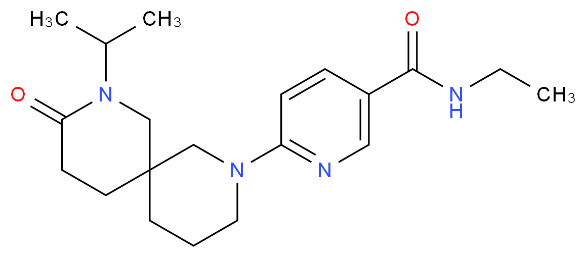 N-ethyl-6-(8-isopropyl-9-oxo-2,8-diazaspiro[5.5]undec-2-yl)nicotinamide_Molecular_structure_CAS_)