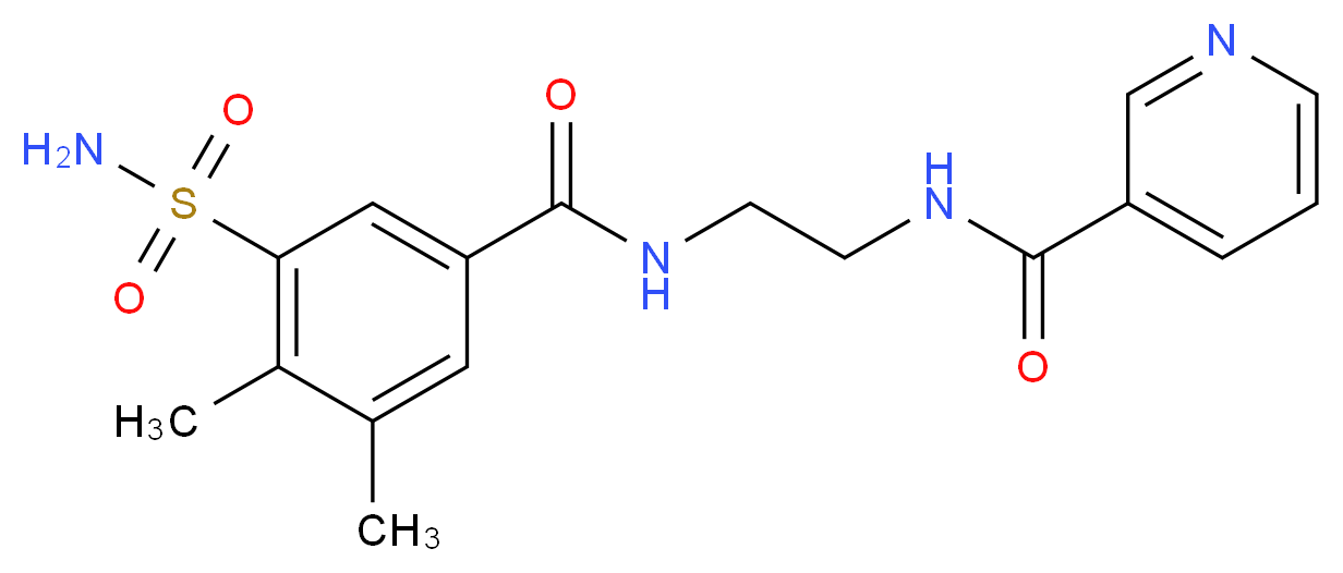 N-(2-{[3-(aminosulfonyl)-4,5-dimethylbenzoyl]amino}ethyl)nicotinamide_Molecular_structure_CAS_)