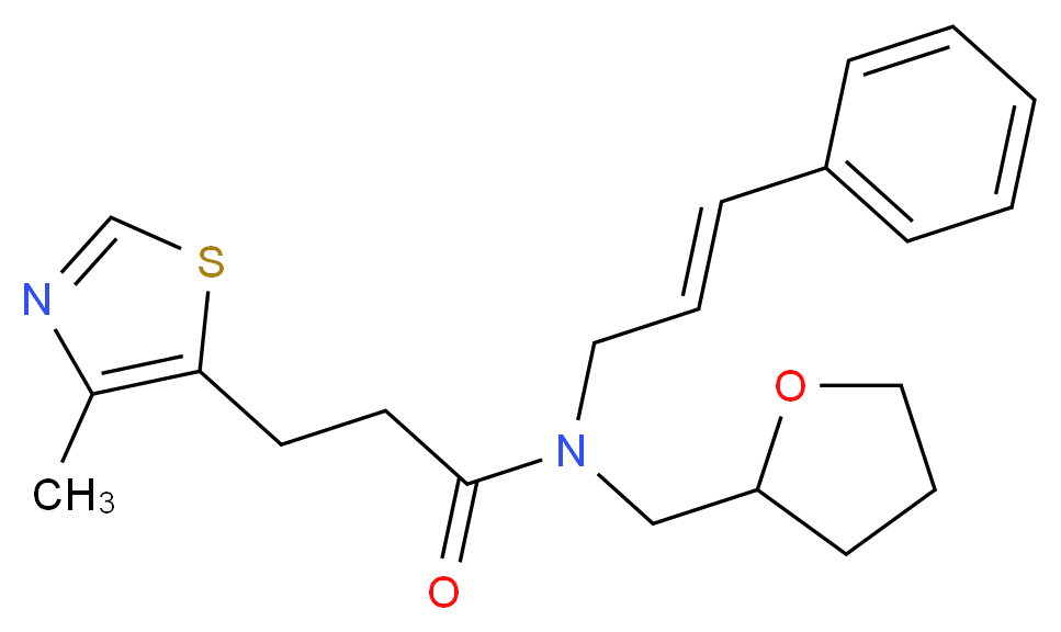3-(4-methyl-1,3-thiazol-5-yl)-N-[(2E)-3-phenyl-2-propen-1-yl]-N-(tetrahydro-2-furanylmethyl)propanamide_Molecular_structure_CAS_)