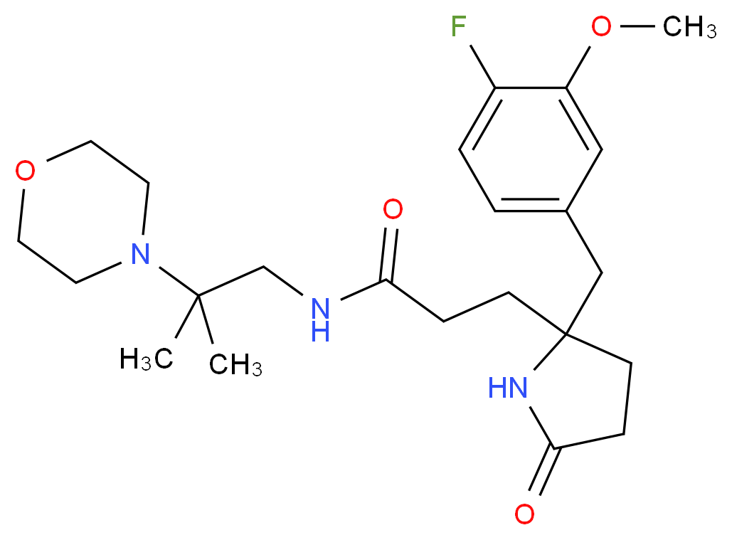 3-[2-(4-fluoro-3-methoxybenzyl)-5-oxo-2-pyrrolidinyl]-N-[2-methyl-2-(4-morpholinyl)propyl]propanamide_Molecular_structure_CAS_)