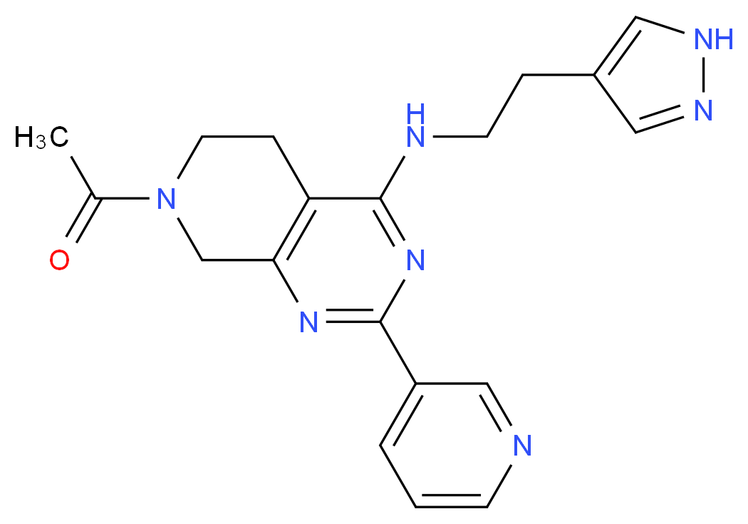 7-acetyl-N-[2-(1H-pyrazol-4-yl)ethyl]-2-pyridin-3-yl-5,6,7,8-tetrahydropyrido[3,4-d]pyrimidin-4-amine_Molecular_structure_CAS_)