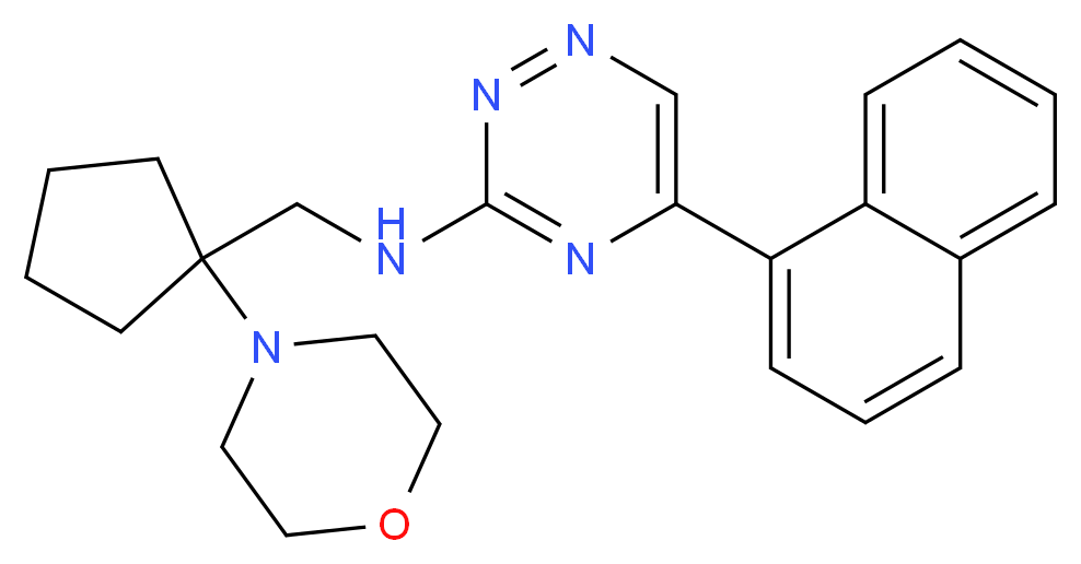 N-{[1-(4-morpholinyl)cyclopentyl]methyl}-5-(1-naphthyl)-1,2,4-triazin-3-amine_Molecular_structure_CAS_)