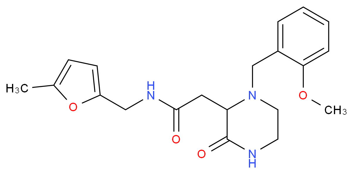 2-[1-(2-methoxybenzyl)-3-oxo-2-piperazinyl]-N-[(5-methyl-2-furyl)methyl]acetamide_Molecular_structure_CAS_)