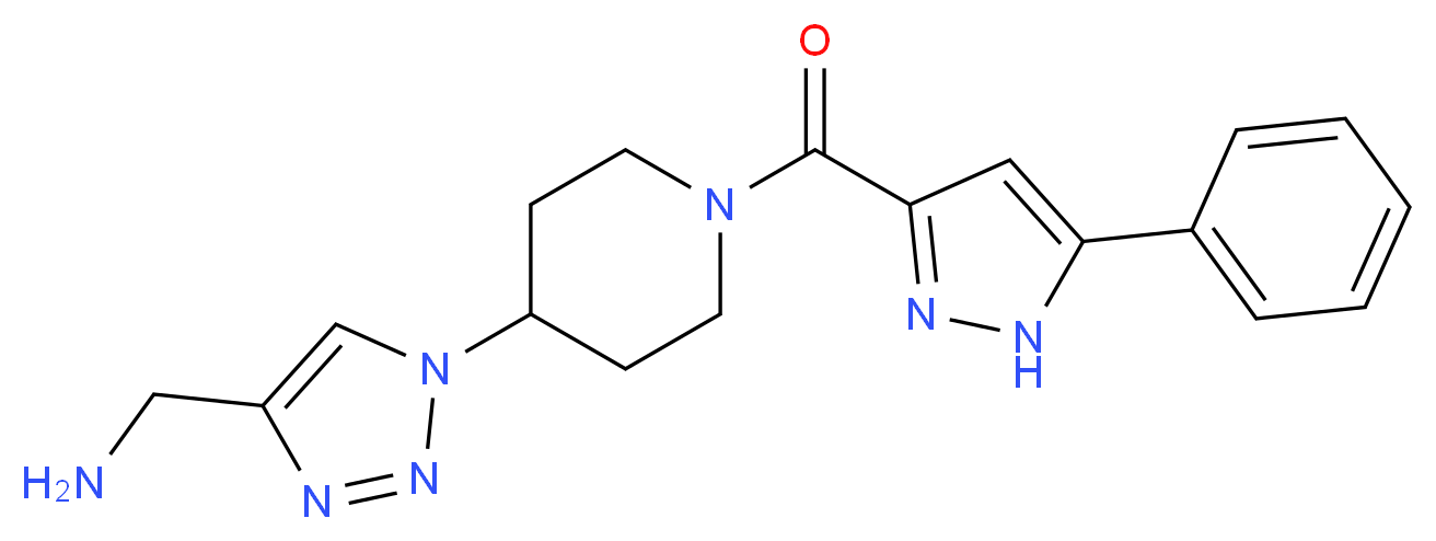 1-(1-{1-[(5-phenyl-1H-pyrazol-3-yl)carbonyl]piperidin-4-yl}-1H-1,2,3-triazol-4-yl)methanamine_Molecular_structure_CAS_)