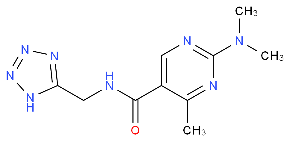 2-(dimethylamino)-4-methyl-N-(1H-tetrazol-5-ylmethyl)-5-pyrimidinecarboxamide_Molecular_structure_CAS_)