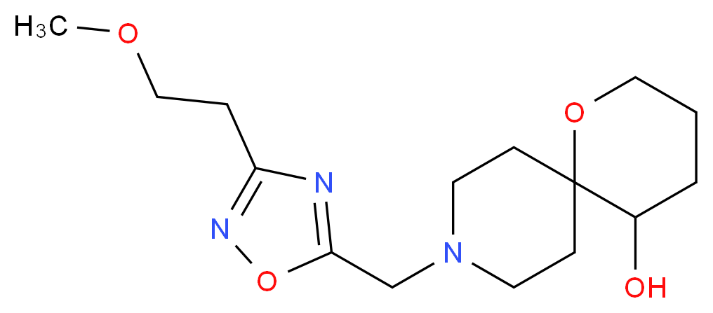 9-{[3-(2-methoxyethyl)-1,2,4-oxadiazol-5-yl]methyl}-1-oxa-9-azaspiro[5.5]undecan-5-ol_Molecular_structure_CAS_)