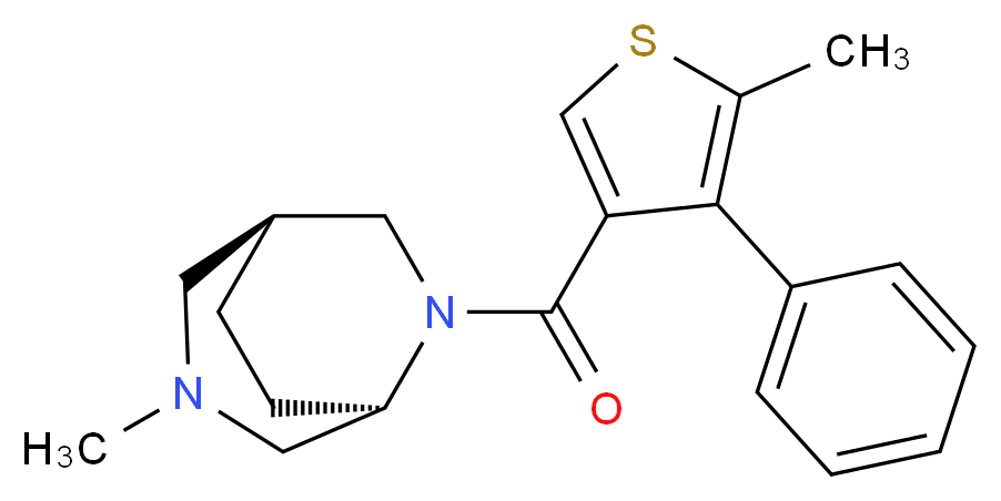(1S*,5R*)-3-methyl-6-[(5-methyl-4-phenyl-3-thienyl)carbonyl]-3,6-diazabicyclo[3.2.2]nonane_Molecular_structure_CAS_)