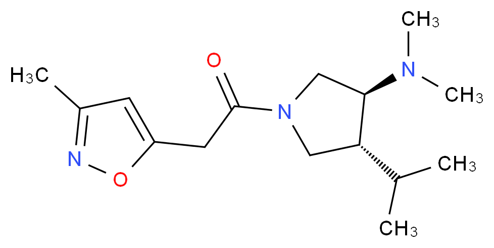 (3S*,4R*)-4-isopropyl-N,N-dimethyl-1-[(3-methylisoxazol-5-yl)acetyl]pyrrolidin-3-amine_Molecular_structure_CAS_)