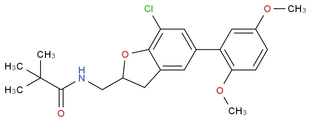 N-{[7-chloro-5-(2,5-dimethoxyphenyl)-2,3-dihydro-1-benzofuran-2-yl]methyl}-2,2-dimethylpropanamide_Molecular_structure_CAS_)