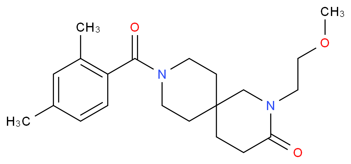 9-(2,4-dimethylbenzoyl)-2-(2-methoxyethyl)-2,9-diazaspiro[5.5]undecan-3-one_Molecular_structure_CAS_)