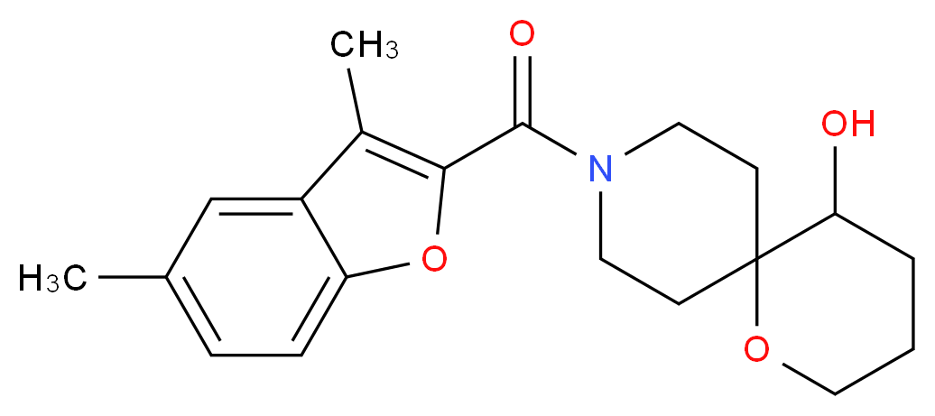 9-[(3,5-dimethyl-1-benzofuran-2-yl)carbonyl]-1-oxa-9-azaspiro[5.5]undecan-5-ol_Molecular_structure_CAS_)