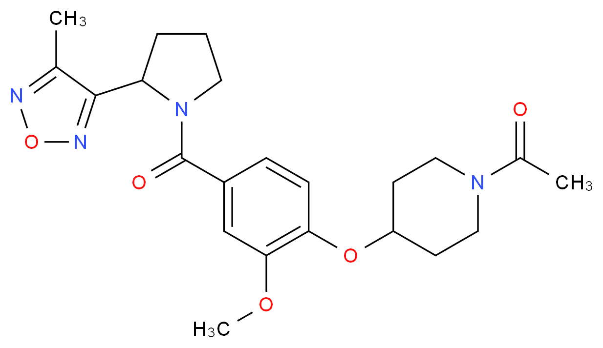 1-acetyl-4-(2-methoxy-4-{[2-(4-methyl-1,2,5-oxadiazol-3-yl)-1-pyrrolidinyl]carbonyl}phenoxy)piperidine_Molecular_structure_CAS_)