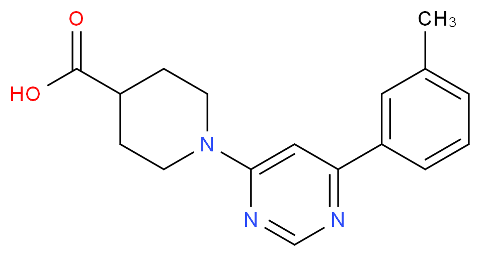 1-[6-(3-Methylphenyl)pyrimidin-4-yl]piperidine-4-carboxylic acid_Molecular_structure_CAS_)
