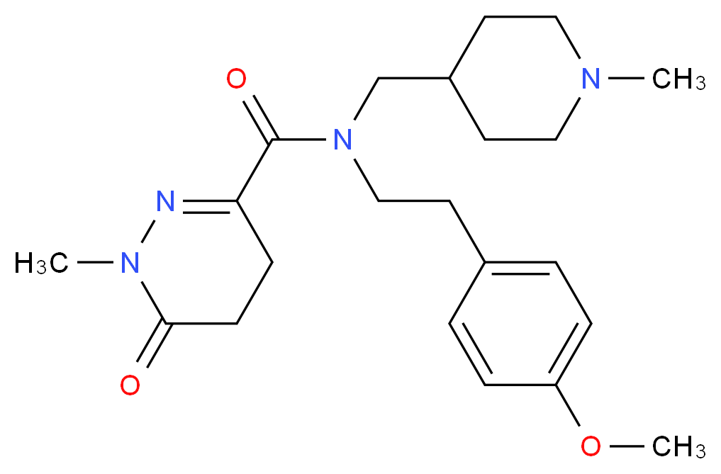 N-[2-(4-methoxyphenyl)ethyl]-1-methyl-N-[(1-methyl-4-piperidinyl)methyl]-6-oxo-1,4,5,6-tetrahydro-3-pyridazinecarboxamide_Molecular_structure_CAS_)
