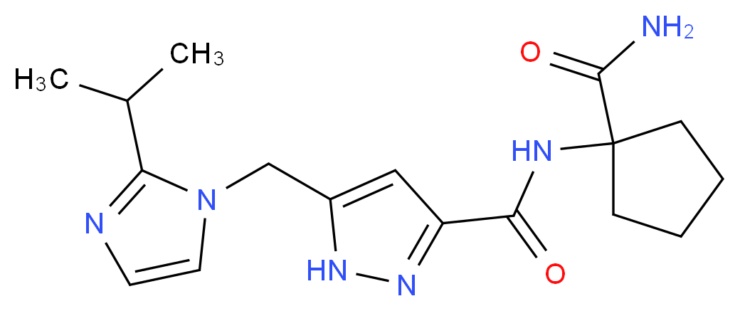 N-[1-(aminocarbonyl)cyclopentyl]-5-[(2-isopropyl-1H-imidazol-1-yl)methyl]-1H-pyrazole-3-carboxamide_Molecular_structure_CAS_)