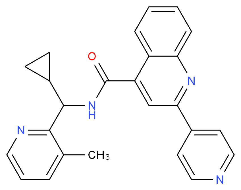N-[cyclopropyl(3-methyl-2-pyridinyl)methyl]-2-(4-pyridinyl)-4-quinolinecarboxamide_Molecular_structure_CAS_)