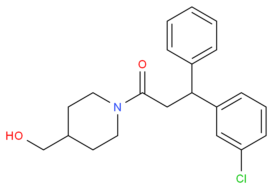 {1-[3-(3-chlorophenyl)-3-phenylpropanoyl]-4-piperidinyl}methanol_Molecular_structure_CAS_)