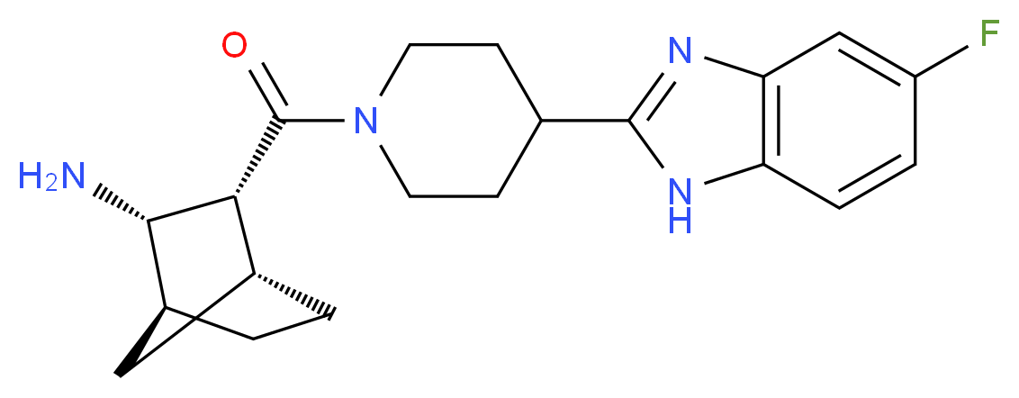 ((1S*,2S*,3R*,4R*)-3-{[4-(5-fluoro-1H-benzimidazol-2-yl)-1-piperidinyl]carbonyl}bicyclo[2.2.1]hept-2-yl)amine_Molecular_structure_CAS_)