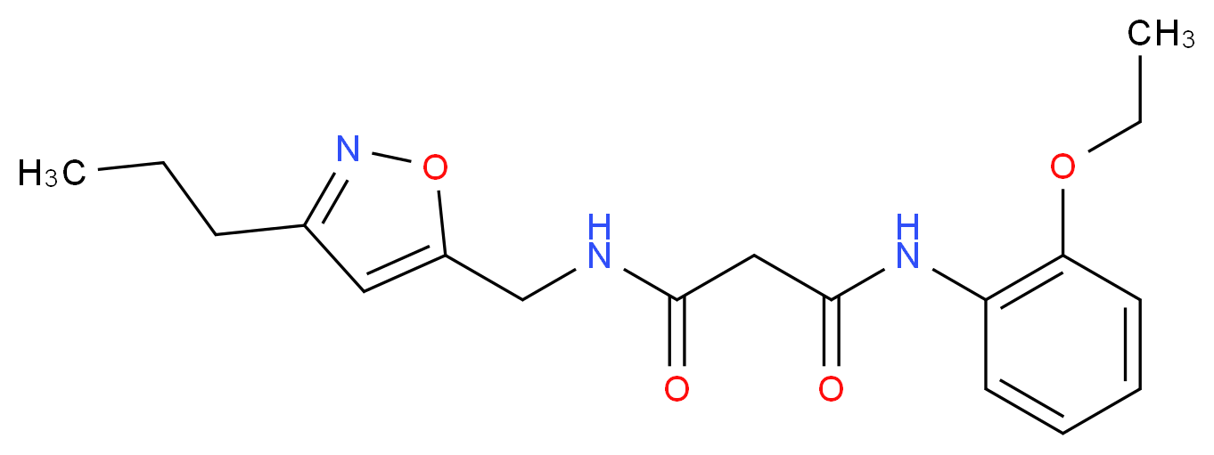 N-(2-ethoxyphenyl)-N'-[(3-propylisoxazol-5-yl)methyl]malonamide_Molecular_structure_CAS_)