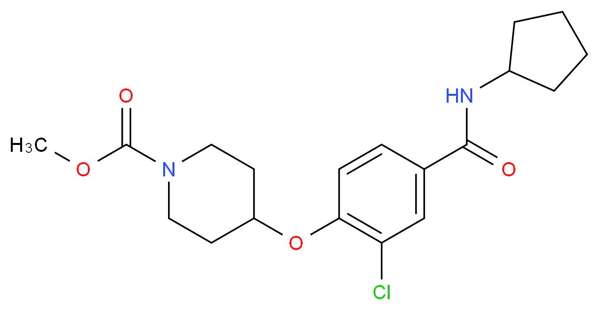 methyl 4-{2-chloro-4-[(cyclopentylamino)carbonyl]phenoxy}piperidine-1-carboxylate_Molecular_structure_CAS_)
