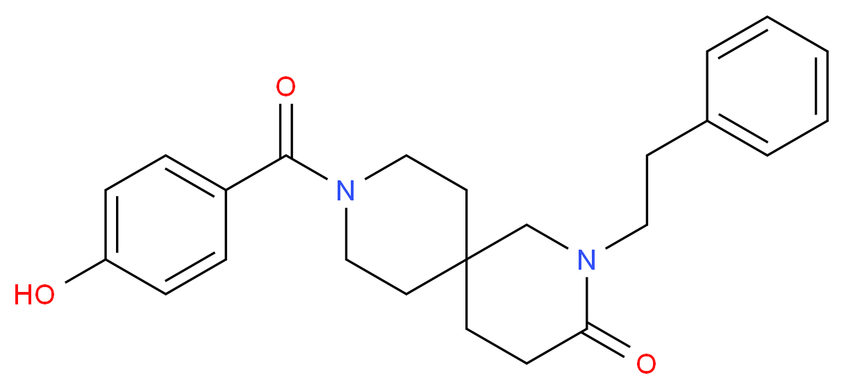 9-(4-hydroxybenzoyl)-2-(2-phenylethyl)-2,9-diazaspiro[5.5]undecan-3-one_Molecular_structure_CAS_)