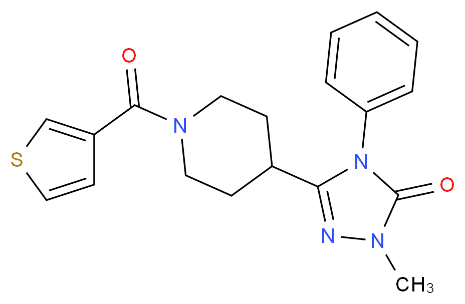 2-methyl-4-phenyl-5-[1-(3-thienylcarbonyl)piperidin-4-yl]-2,4-dihydro-3H-1,2,4-triazol-3-one_Molecular_structure_CAS_)