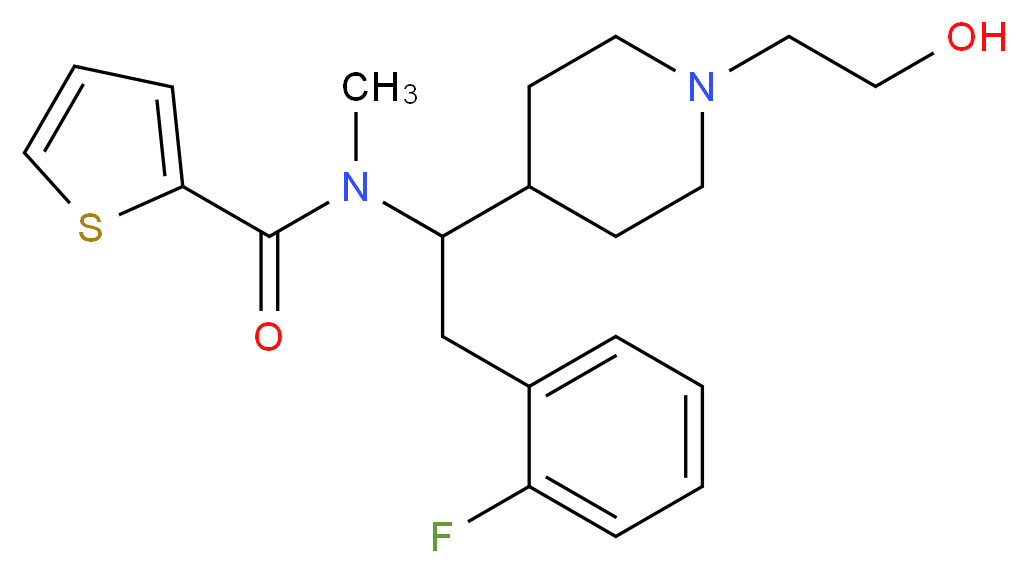 N-{2-(2-fluorophenyl)-1-[1-(2-hydroxyethyl)-4-piperidinyl]ethyl}-N-methyl-2-thiophenecarboxamide_Molecular_structure_CAS_)