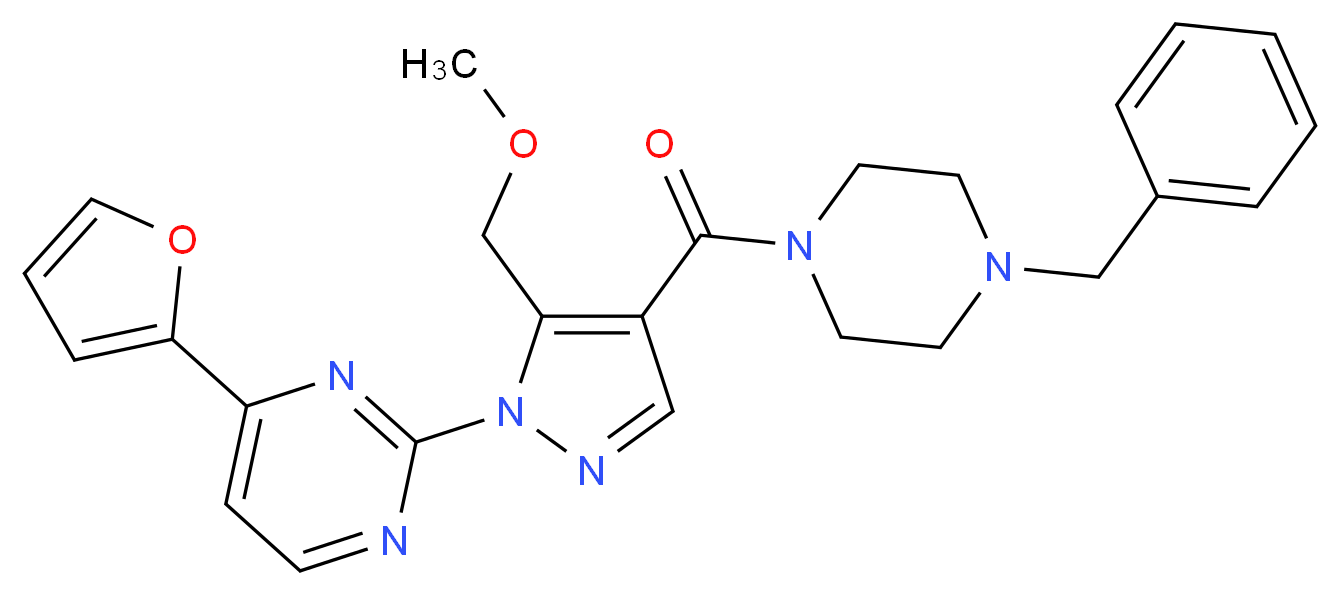 2-[4-[(4-benzyl-1-piperazinyl)carbonyl]-5-(methoxymethyl)-1H-pyrazol-1-yl]-4-(2-furyl)pyrimidine_Molecular_structure_CAS_)
