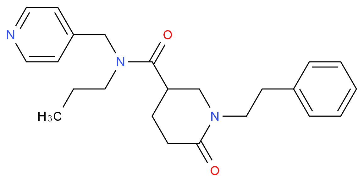 6-oxo-1-(2-phenylethyl)-N-propyl-N-(4-pyridinylmethyl)-3-piperidinecarboxamide_Molecular_structure_CAS_)