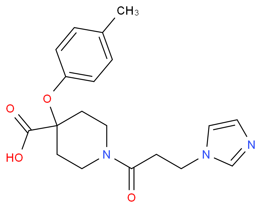 1-[3-(1H-imidazol-1-yl)propanoyl]-4-(4-methylphenoxy)piperidine-4-carboxylic acid_Molecular_structure_CAS_)