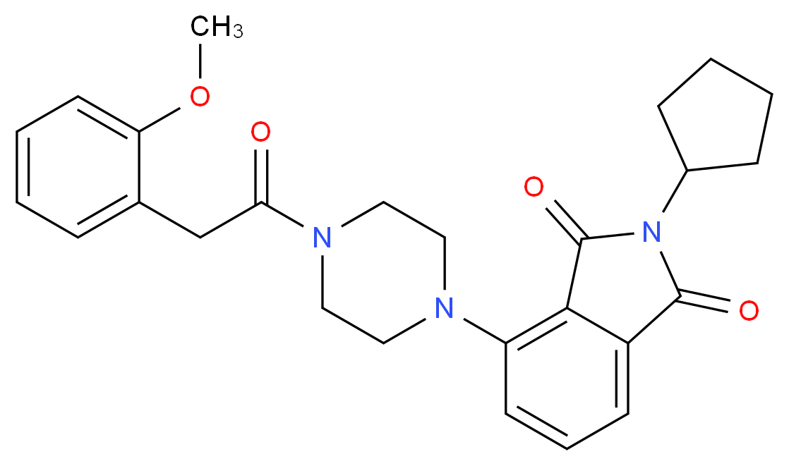 2-cyclopentyl-4-{4-[(2-methoxyphenyl)acetyl]-1-piperazinyl}-1H-isoindole-1,3(2H)-dione_Molecular_structure_CAS_)