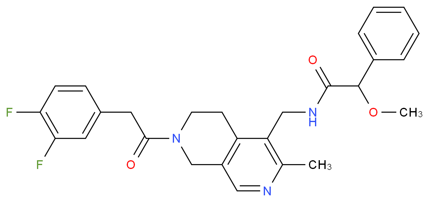 N-({7-[(3,4-difluorophenyl)acetyl]-3-methyl-5,6,7,8-tetrahydro-2,7-naphthyridin-4-yl}methyl)-2-methoxy-2-phenylacetamide_Molecular_structure_CAS_)