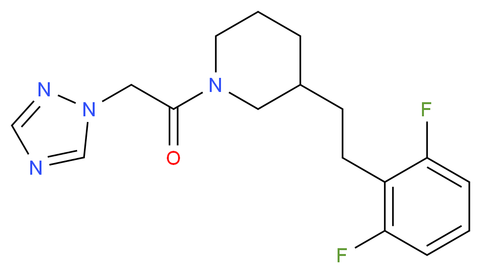 3-[2-(2,6-difluorophenyl)ethyl]-1-(1H-1,2,4-triazol-1-ylacetyl)piperidine_Molecular_structure_CAS_)