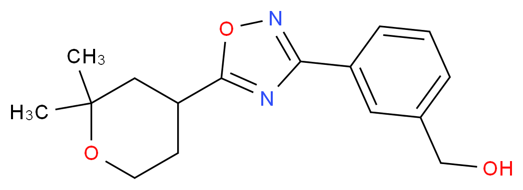 {3-[5-(2,2-dimethyltetrahydro-2H-pyran-4-yl)-1,2,4-oxadiazol-3-yl]phenyl}methanol_Molecular_structure_CAS_)