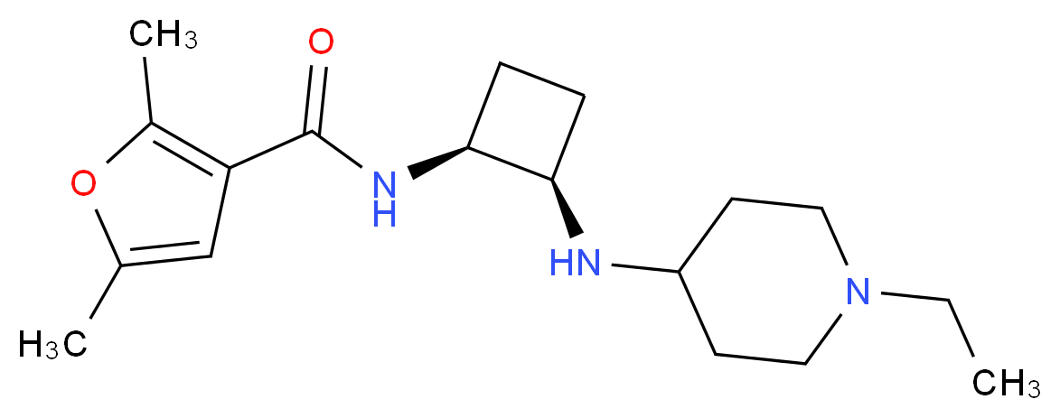 N-{(1S*,2R*)-2-[(1-ethyl-4-piperidinyl)amino]cyclobutyl}-2,5-dimethyl-3-furamide_Molecular_structure_CAS_)