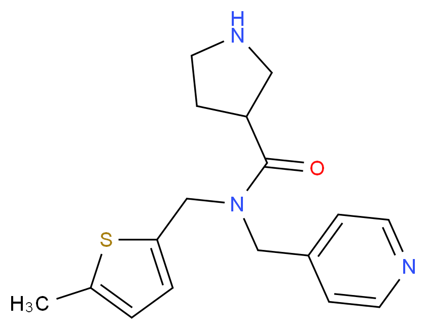 N-[(5-methyl-2-thienyl)methyl]-N-(pyridin-4-ylmethyl)pyrrolidine-3-carboxamide_Molecular_structure_CAS_)