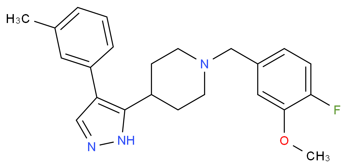 1-(4-fluoro-3-methoxybenzyl)-4-[4-(3-methylphenyl)-1H-pyrazol-5-yl]piperidine_Molecular_structure_CAS_)