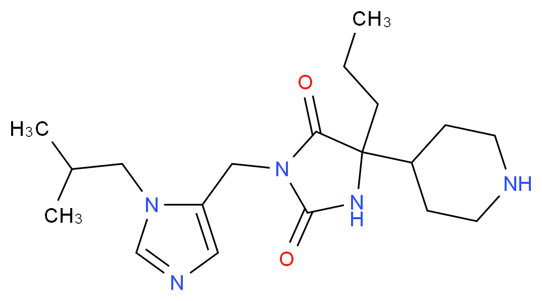 3-[(1-isobutyl-1H-imidazol-5-yl)methyl]-5-piperidin-4-yl-5-propylimidazolidine-2,4-dione_Molecular_structure_CAS_)