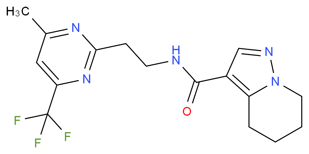 N-{2-[4-methyl-6-(trifluoromethyl)pyrimidin-2-yl]ethyl}-4,5,6,7-tetrahydropyrazolo[1,5-a]pyridine-3-carboxamide_Molecular_structure_CAS_)