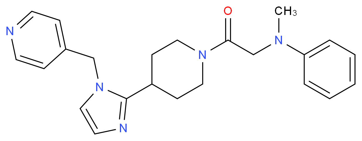 N-methyl-N-(2-oxo-2-{4-[1-(pyridin-4-ylmethyl)-1H-imidazol-2-yl]piperidin-1-yl}ethyl)aniline_Molecular_structure_CAS_)